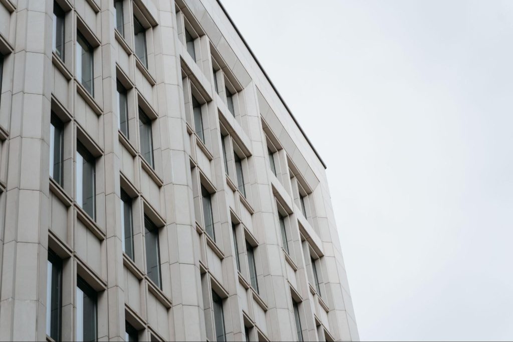 Multi-storey commercial building requiring routine dry riser testing and inspection to meet fire safety regulations.